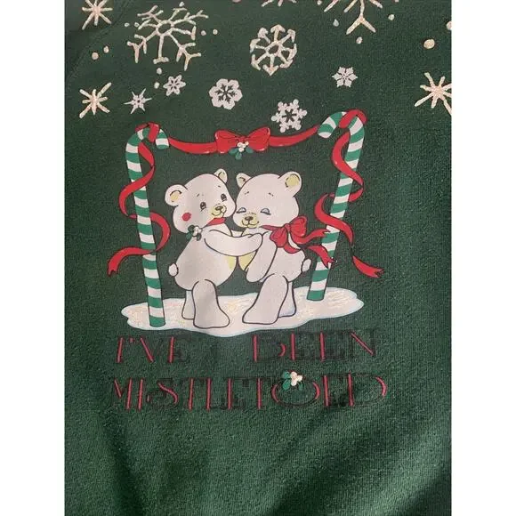 jerzees sweatshirt made in usa vintage I’ve Been Mistletoed - Picture 2 of 11